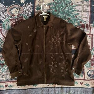 Teddi Chocolate Brown Embroidered Jacket